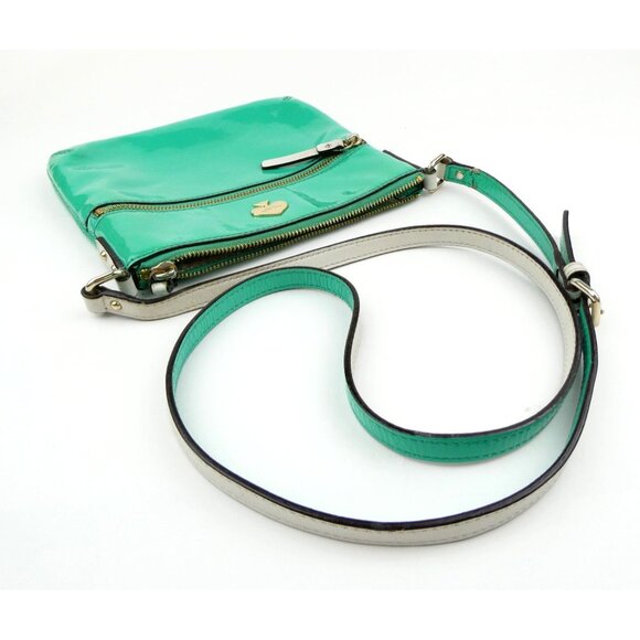 Kate Spade New York Green Patent Leather Crossbody Bag With Adjustable Strap & G - Picture 6 of 16